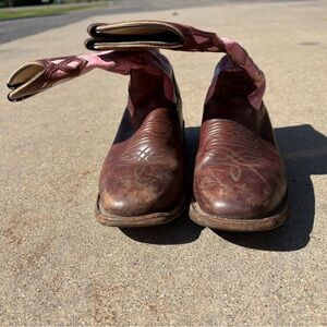 Brown and Pink Western Boots